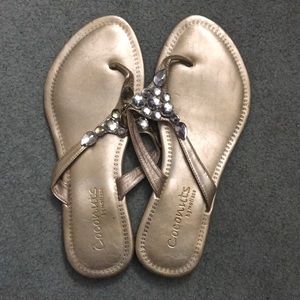 Size 11 gold sandals with gems